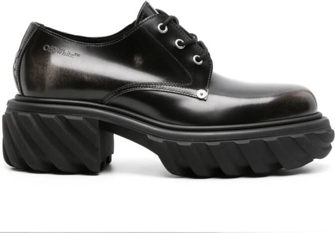 Off-White Exploration patent leather derby shoes Grey