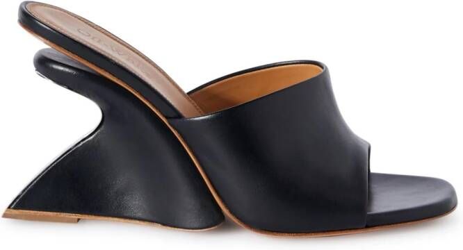 Off-White Jug wedge-heel leather sandals Black