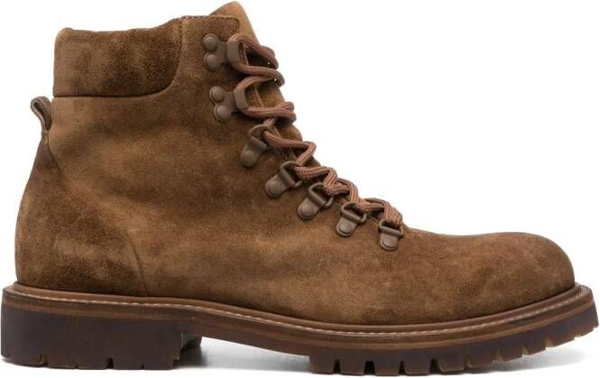 Officine Creative Boss suede ankle boots Brown