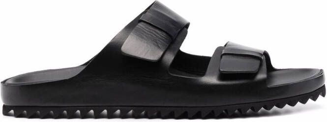Officine Creative double strap flat sandals Black
