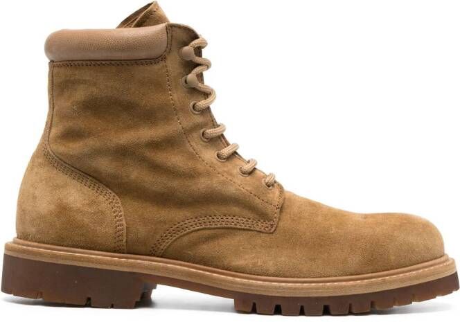 Officine Creative lace-up leather boots Brown