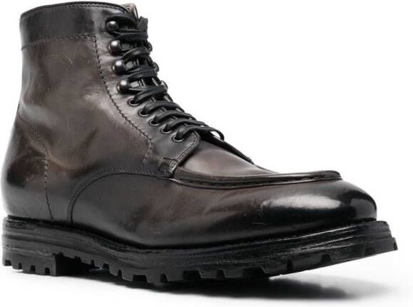 Officine Creative lace-up leather boots Grey