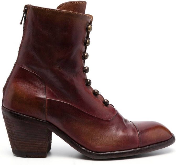 Officine Creative Sydne 60mm lace-up boots Red