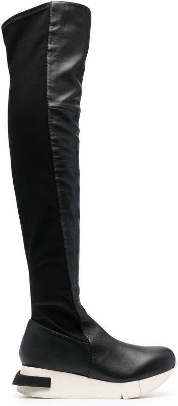 Paloma Barceló rubber-platform long boots Black