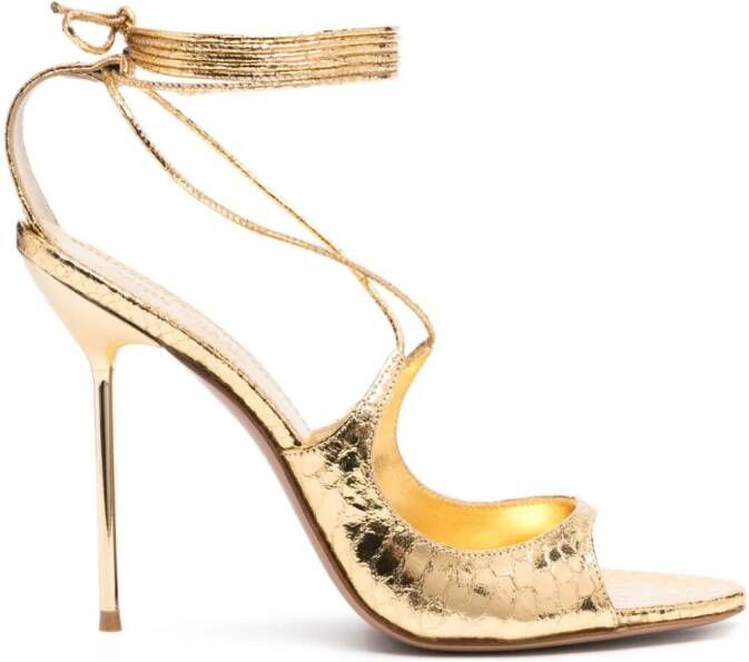 Paris Texas 115mm leather sandals Gold