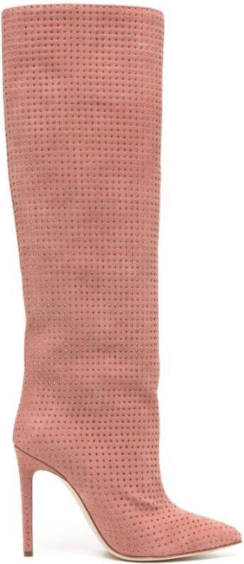 Paris Texas Holly 105mm embellished suede boots Pink
