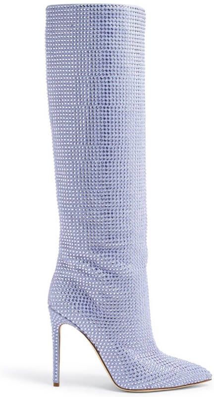 Paris Texas Holly crystal-embellished 105mm knee boots Purple
