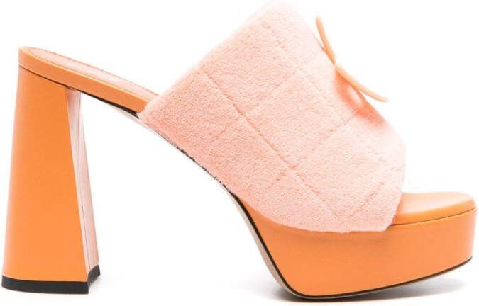 Patou x Bettina Vermillon 110mm Anita sandals Orange