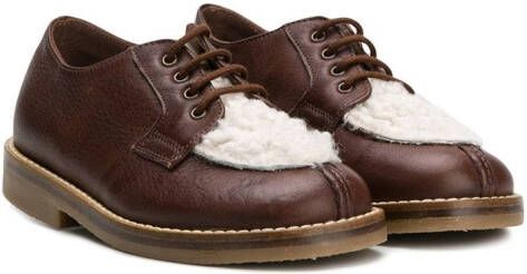 Pèpè contrast panel lace-up shoes Brown