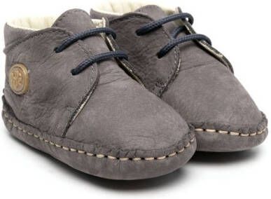 Pèpè logo patch lace-up shoes Blue