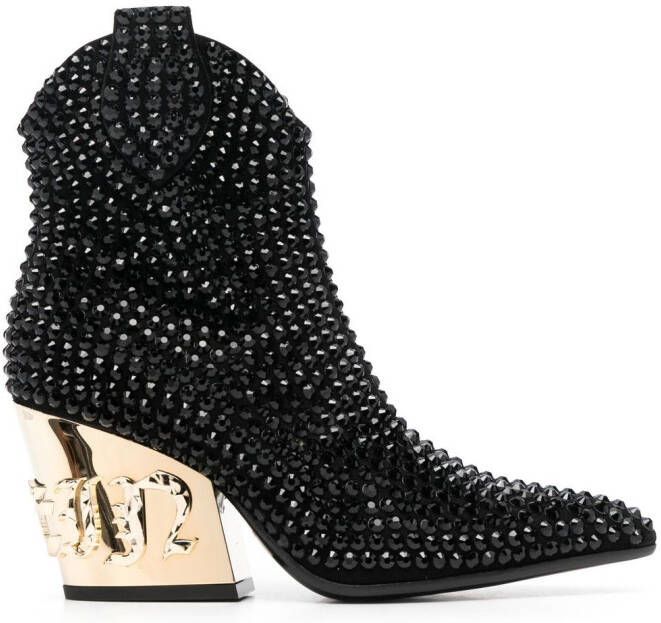 Philipp Plein Gothic Plein 80mm leather boots Black