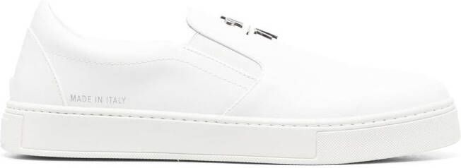 Philipp Plein logo-plaque slip-on sneakers White