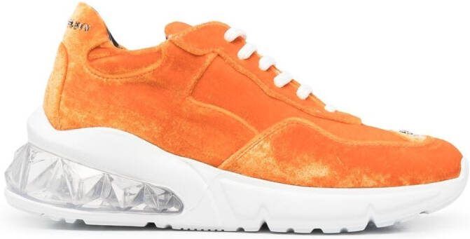 Philipp Plein velvet low-top sneakers Orange