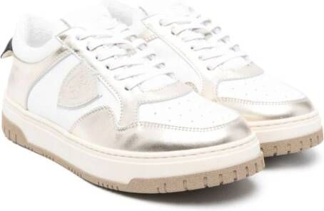 Philippe Model Kids logo-patch laminated sneakers White