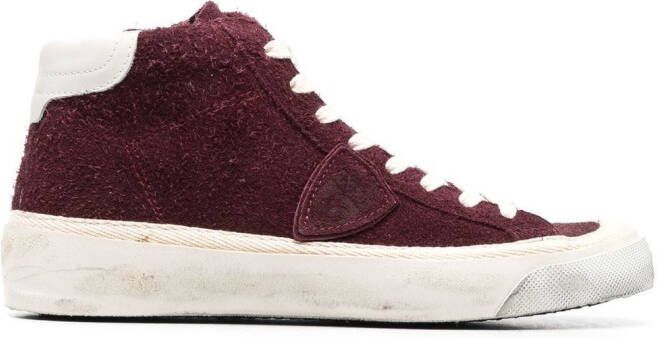 Philippe Model Paris distressed high-top sneakers Red