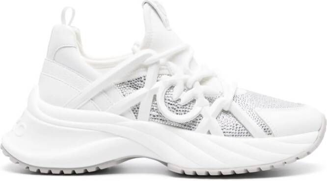 PINKO Love Birds-embellished sneakers White