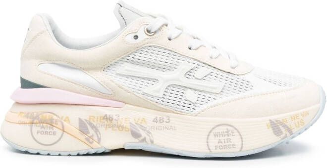 Premiata logo-patch lace-up sneakers Neutrals