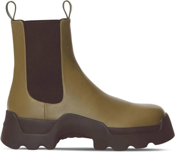 Proenza Schouler Stomp leather Chelsea Boots Green