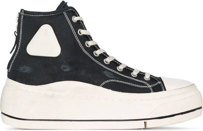 R13 flatform high-top sneakers Black
