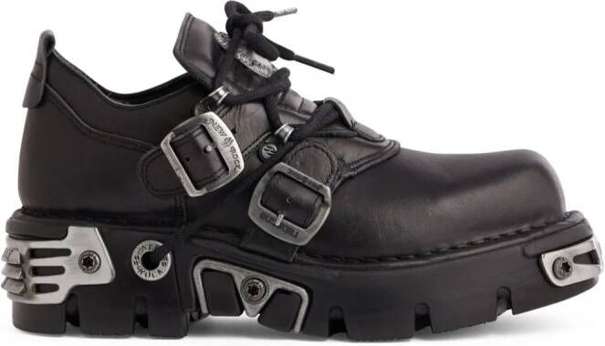 Rabanne x New Rock leather derby shoes Black