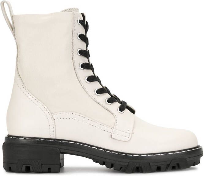 Rag  bone leather lace up boots White