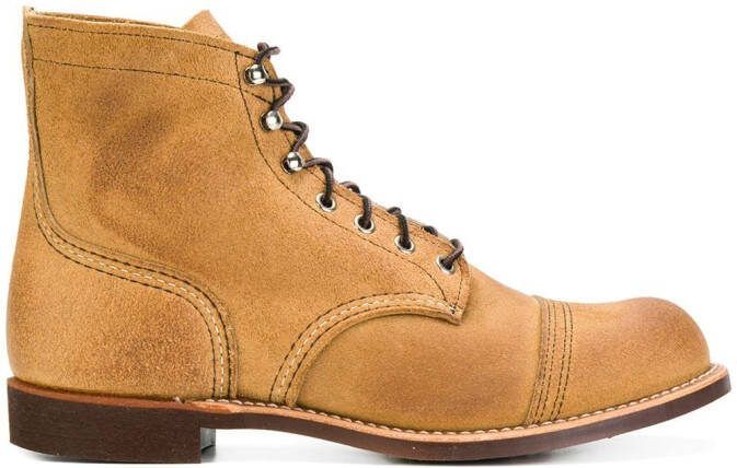 Red Wing Shoes Camel suede Iron Ranger ankle boots Brown