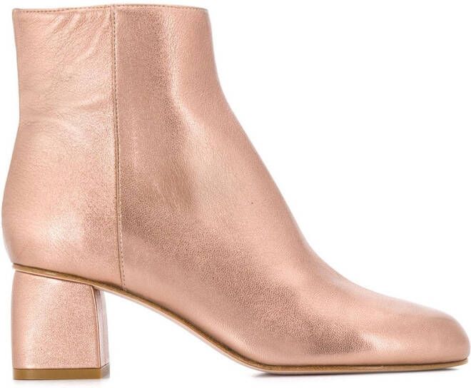RED(V) side zip ankle boots Pink