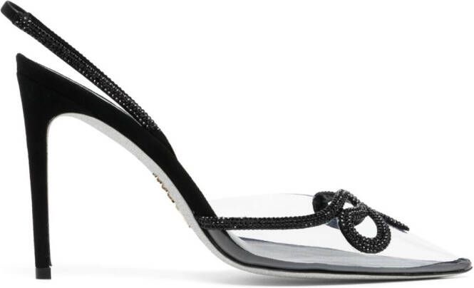 René Caovilla 90mm rhinestone-embellished pumps Black