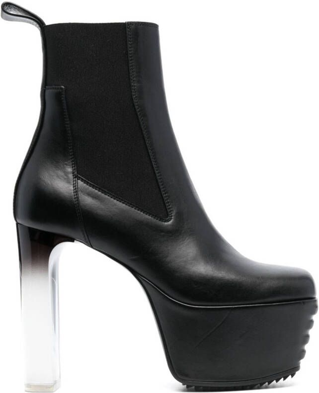 Rick Owens 145mm leather platform boots Black