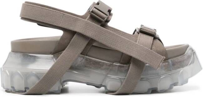 Rick Owens 65mm suede chunky platform sandals Brown