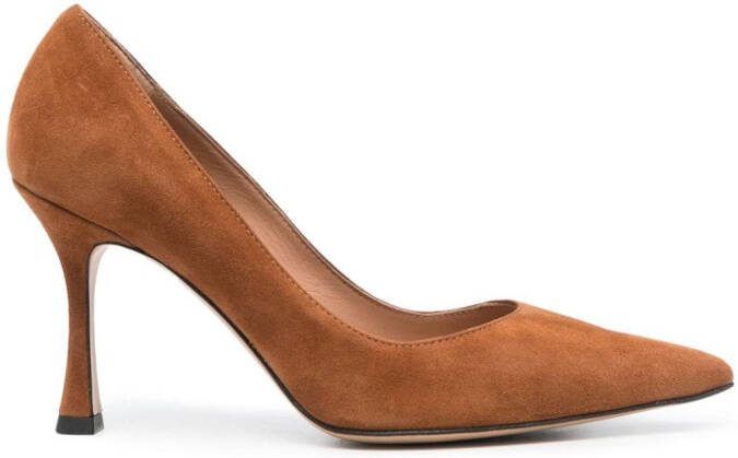 Roberto Festa 80mm Lory pointed-toe suede pumps Brown