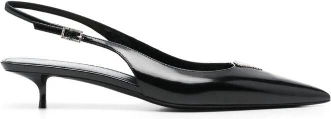 Saint Laurent Cherish 30mm rhinestone-embellished pumps Black