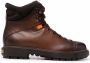 Santoni distressed lace-up mountain boots Brown - Thumbnail 1