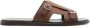 Santoni double-buckle leather sandals Brown - Thumbnail 1