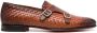 Santoni double-monk strap woven shoes Brown - Thumbnail 1