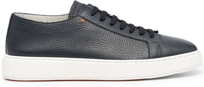 Santoni logo low-top sneakers Blue