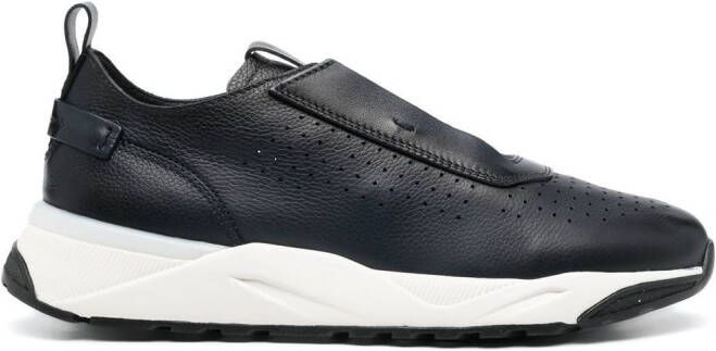 Santoni low-top leather sneakers Blue