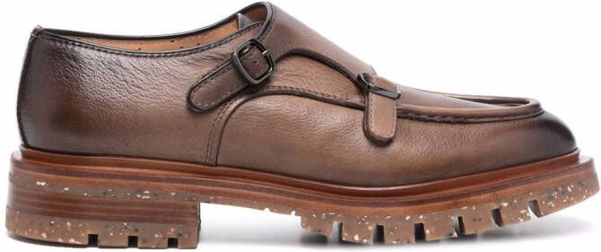 Santoni side buckle-detail shoes Brown