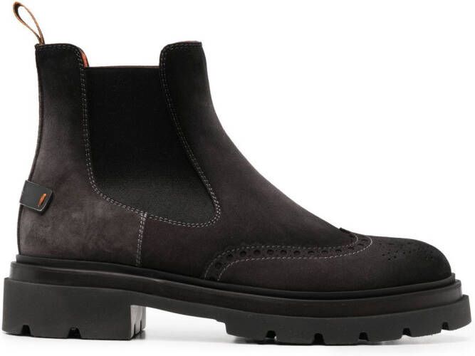 Santoni side elasticated-panel ankle boots Grey