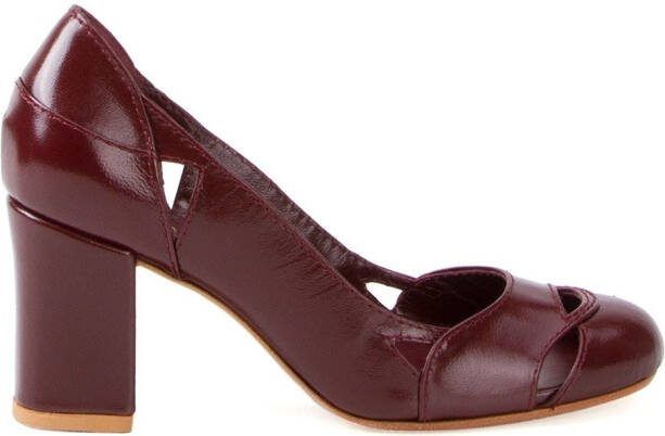 Sarah Chofakian chunky heel pumps Red