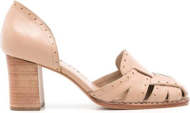 Sarah Chofakian Colette 55mm leather pumps Neutrals