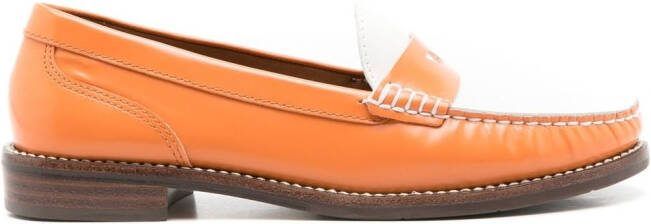 Sarah Chofakian Laine suede loafers Orange