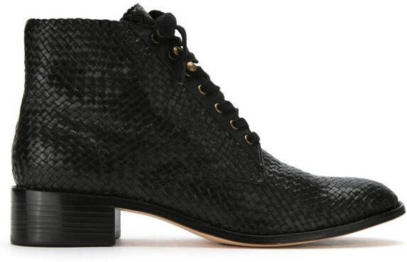 Sarah Chofakian leather ankle length boots Black