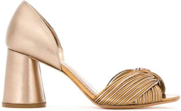 Sarah Chofakian leather heeeled pumps Grey