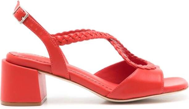 Sarah Chofakian Liane 45mm braided slingback sandals Orange