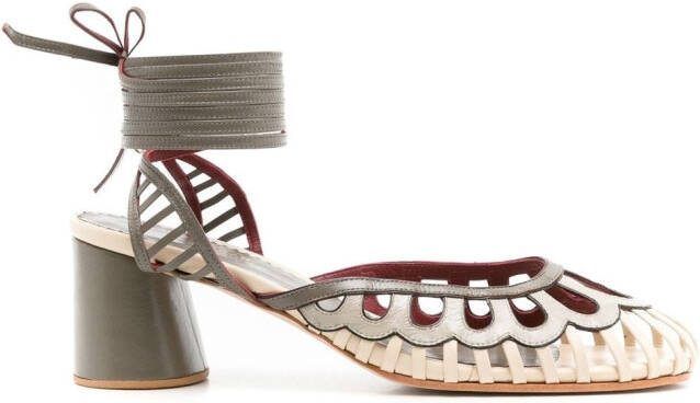 Sarah Chofakian 50mm Lilibet pumps Green
