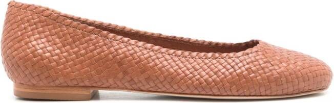 Sarah Chofakian Orly woven ballerina shoes Brown