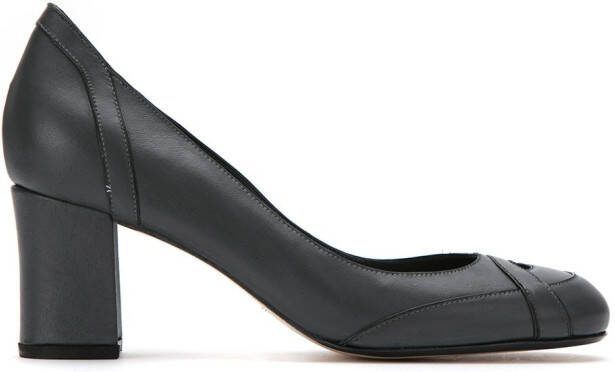 Sarah Chofakian panelled leather pumps Grey