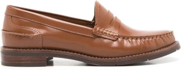 Sarah Chofakian Rive Gauche leather loafers Brown