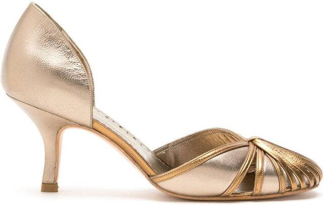 Sarah Chofakian 70mm leather heeled pumps Brown